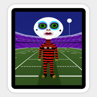 AI generated weird creature on Football field Sticker